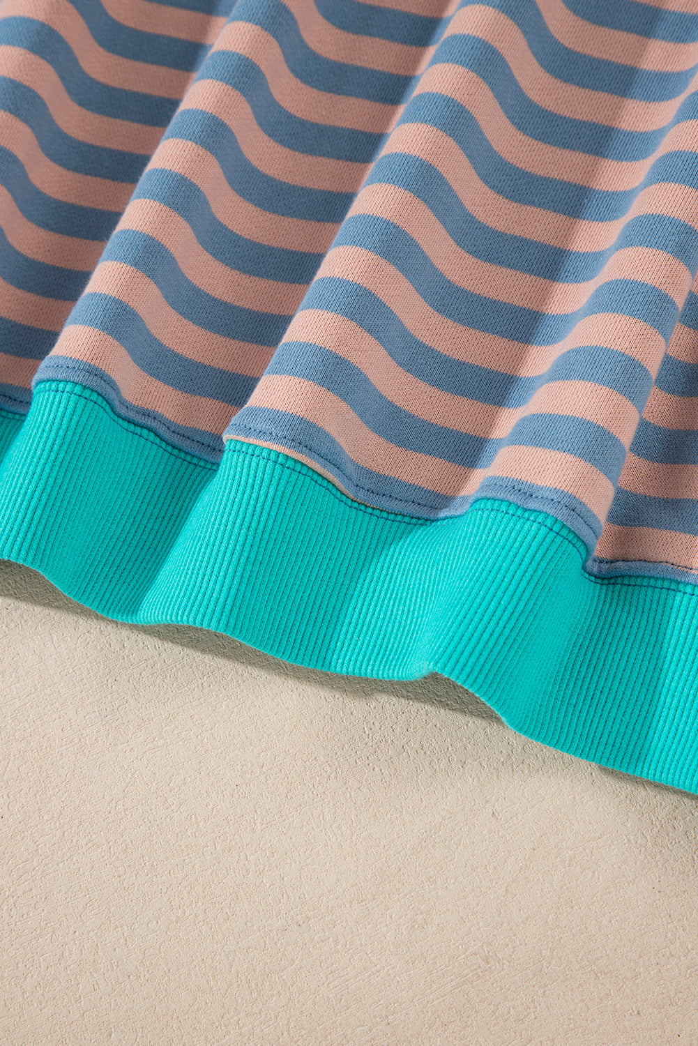 Racing Red Striped Contrast Trim Drop Shoulder Sweatshirt