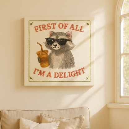 Delight Racoon Canvas