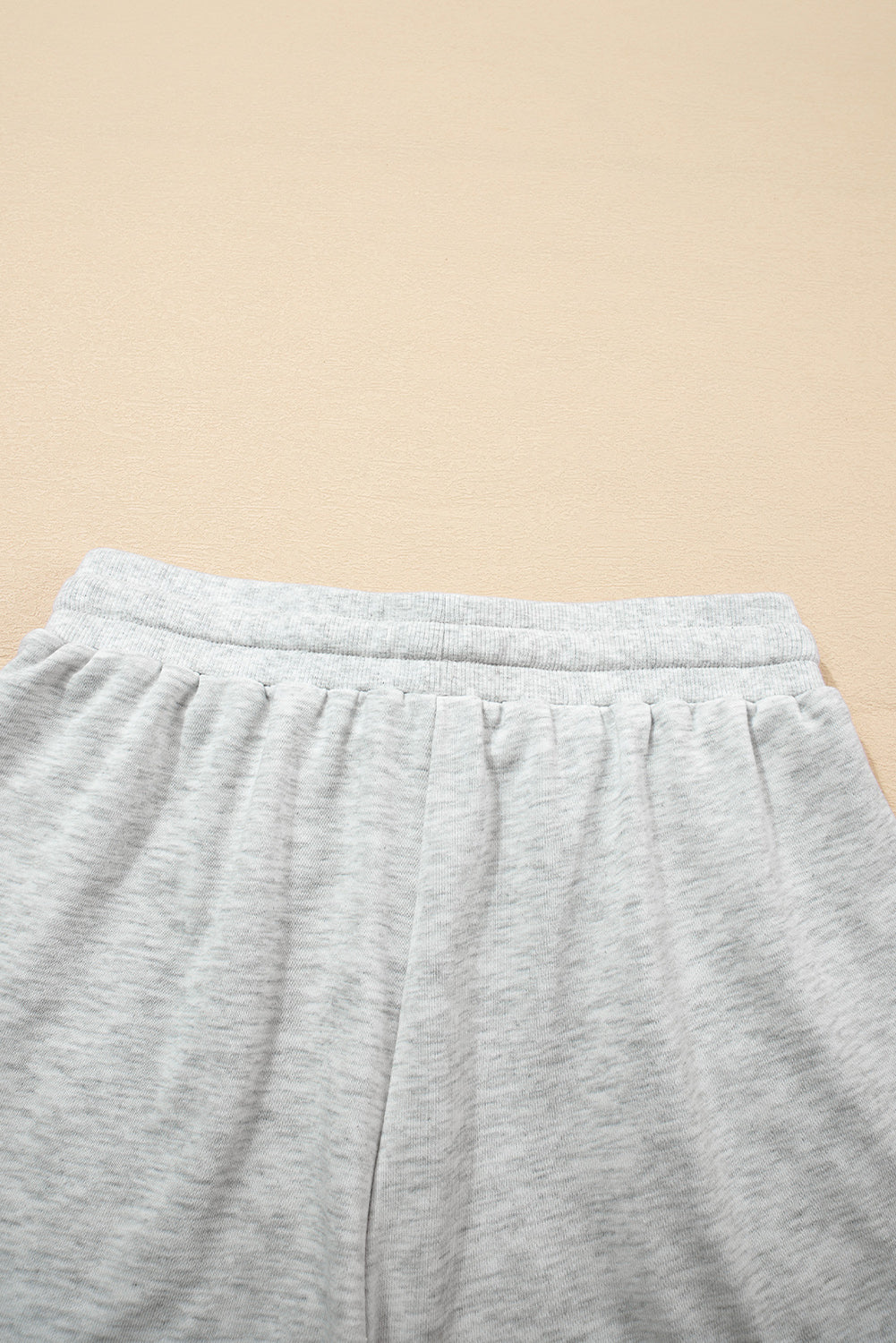 Light Grey Colorblock Raw Hem Pullover and Shorts Set