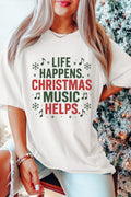 White Christmas Letter Heat Transfer Printing Graphic T Shirt
