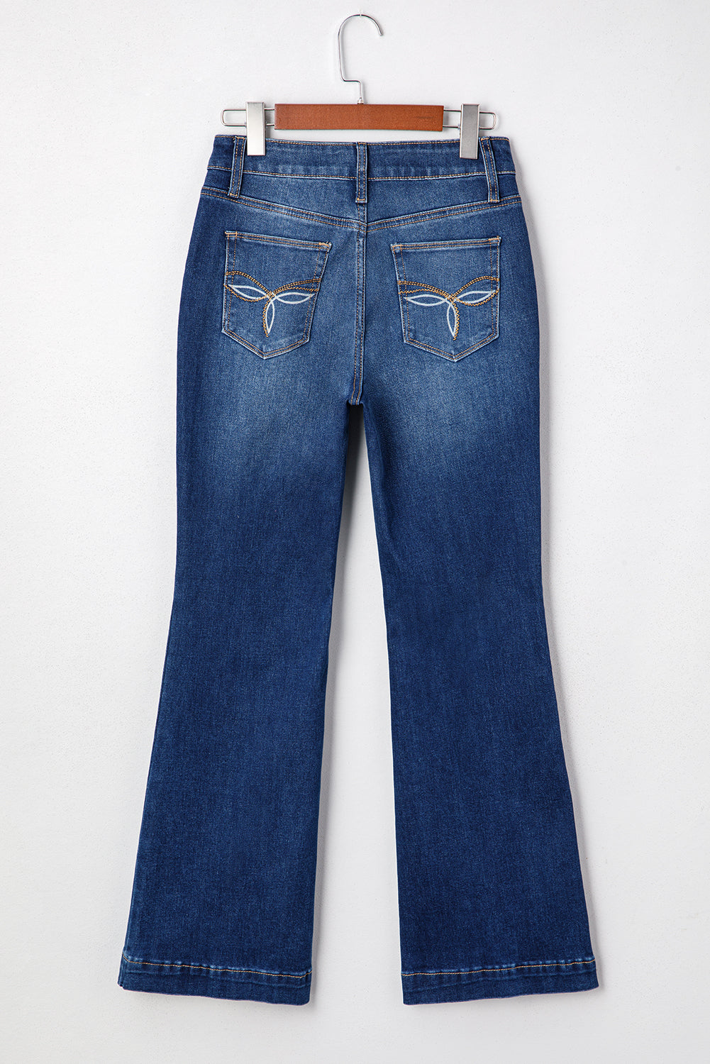 Sail Blue Stitch Patch Pocket Bootcut Jeans