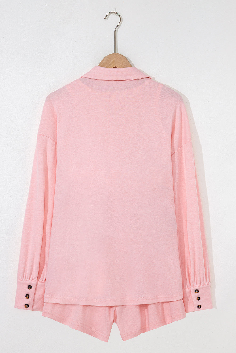 Light Pink Shirred Hem Crop Tank Top Loose Shorts Cardigan 3 Piece Pajama Set