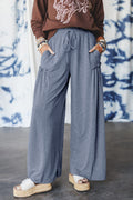 High-rise Frill Detail Wide Leg Loose Pants