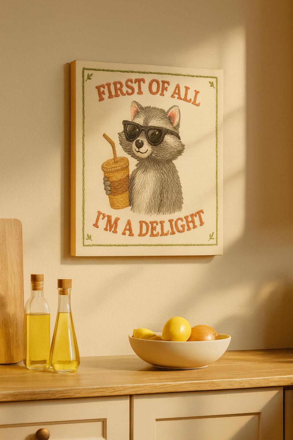 Delight Racoon Canvas