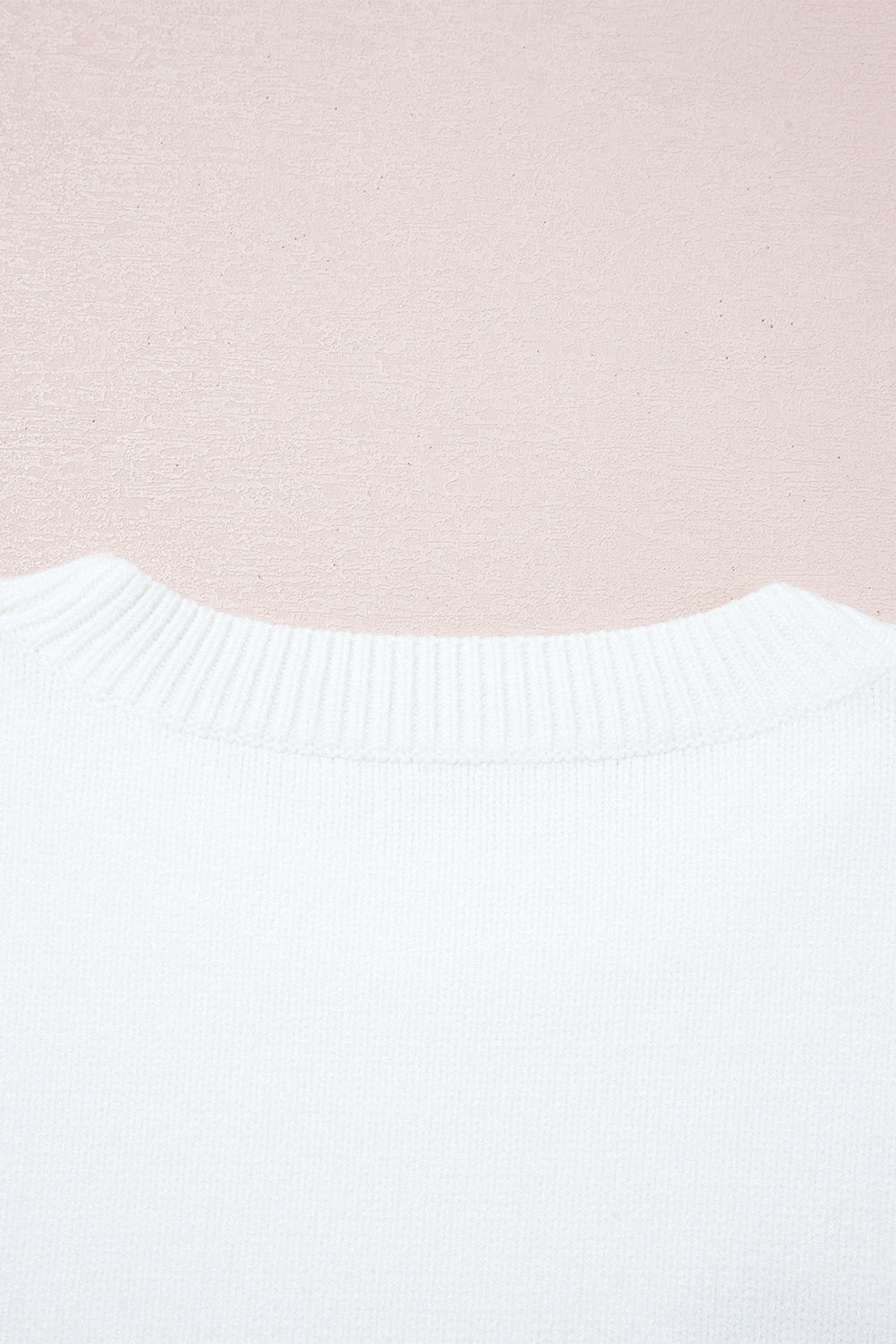 White Letter Embroidered Graphic Sweater
