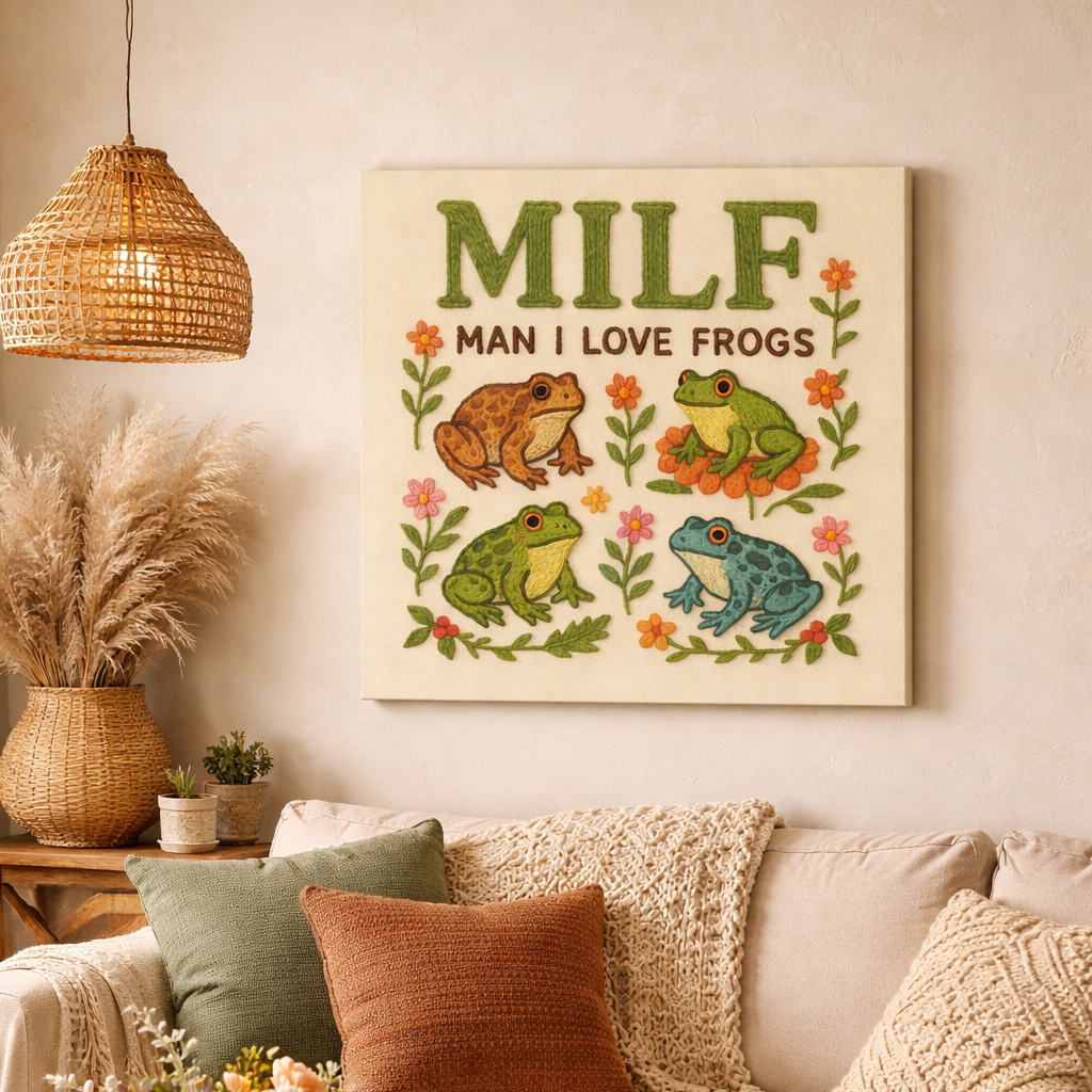"M.I.L.F. (Man I Love Frogs)" Canvas