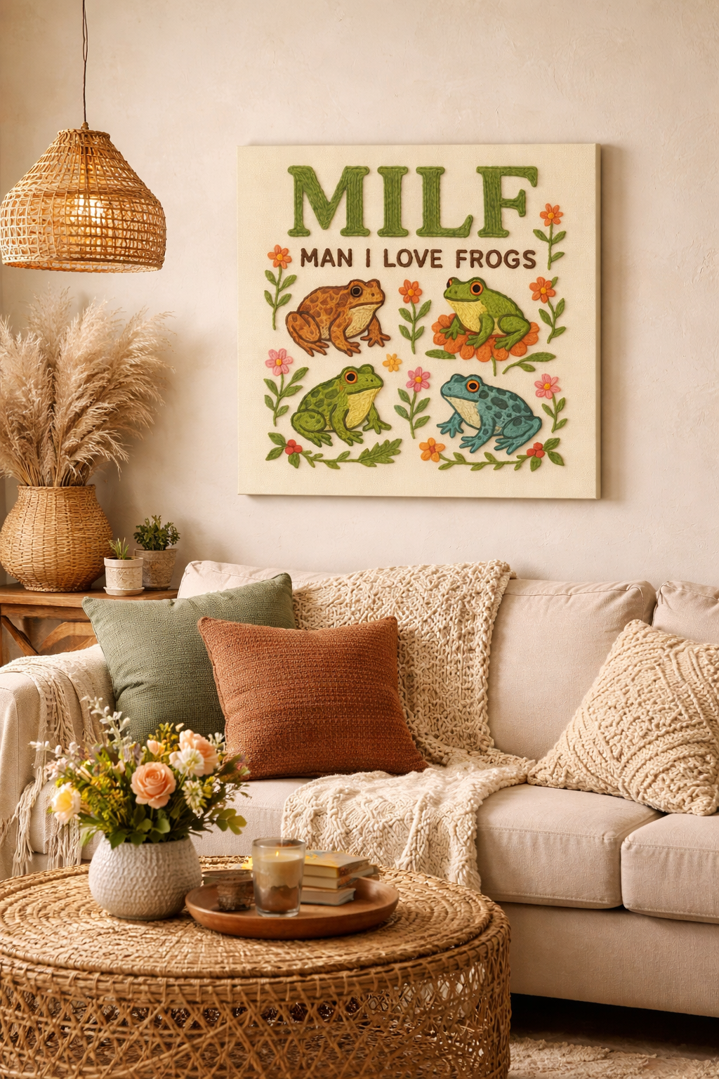 "M.I.L.F. (Man I Love Frogs)" Canvas