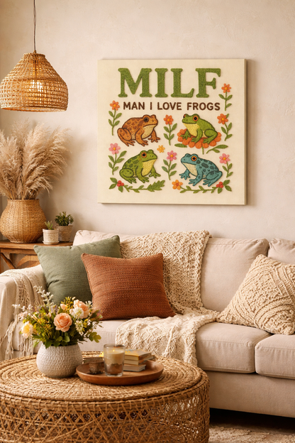 "M.I.L.F. (Man I Love Frogs)" Canvas
